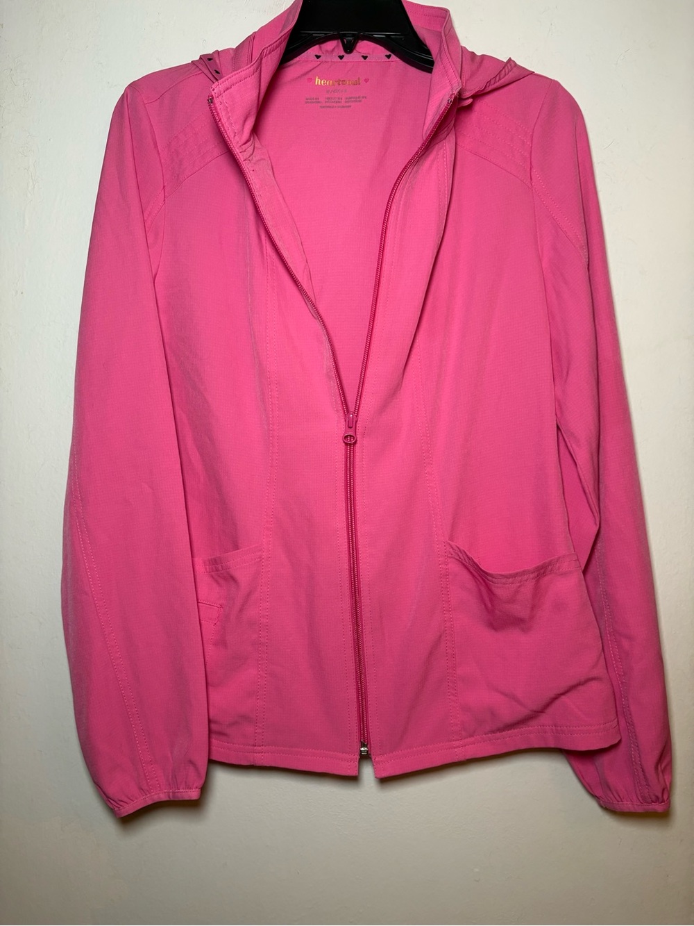HeartSoul Women's Bright Pink Zip Hooded Utility Jacket